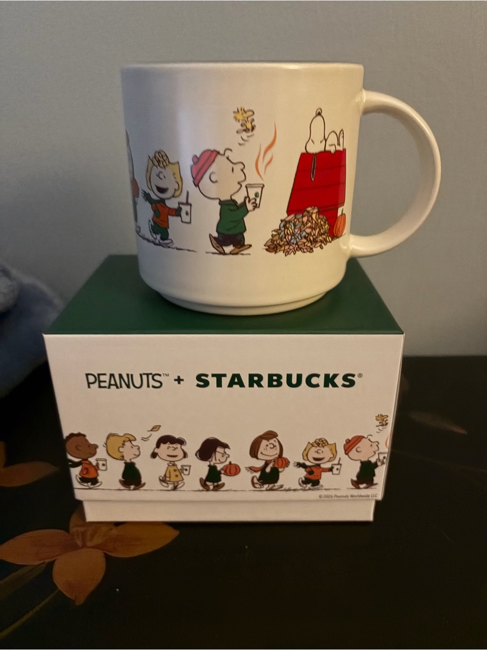 Starbucks White Peanuts Holiday Character Mug